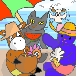 海へ行ったぬい達